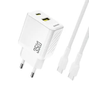 Sieťová nabíjačka Dudao A27MaxCEU PD QC 35 W USB-A + USB-C s káblom USB-C – biela