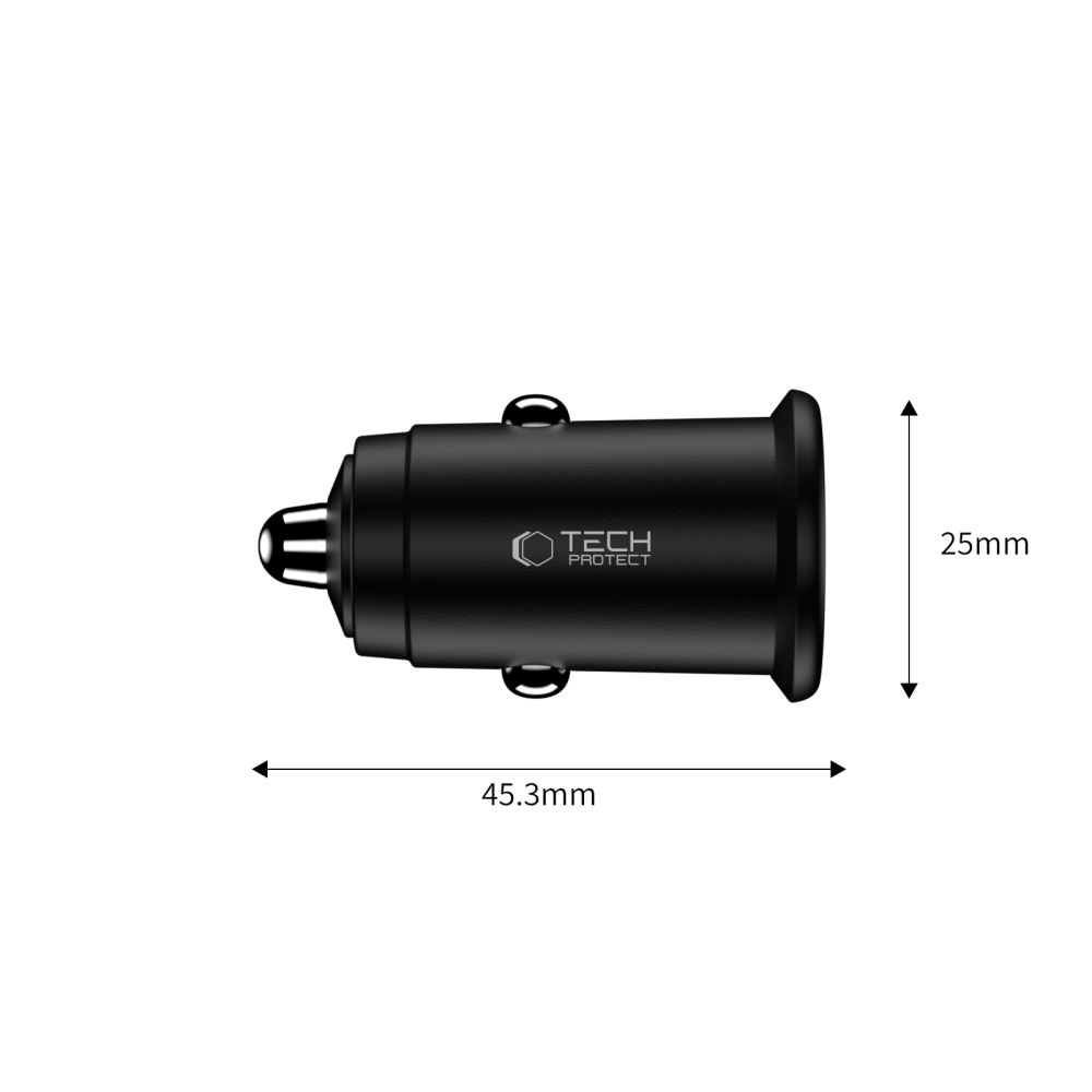 Nabíjačka do auta Tech-Protect CC02 35W 2-port USB-C / USB-A – čierna – Obrázok 3