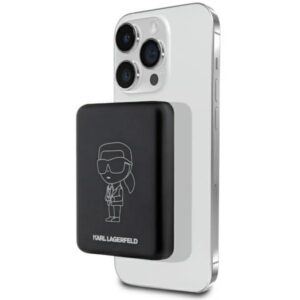 Powerbanka Karl Lagerfeld Ikonik MagSafe 5W 3000mAh indukčný – čierna