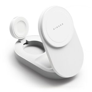 Magnetická bezdrôtová nabíjačka Ringke 3v1 Qi2.2 25 W MagSafe – biela