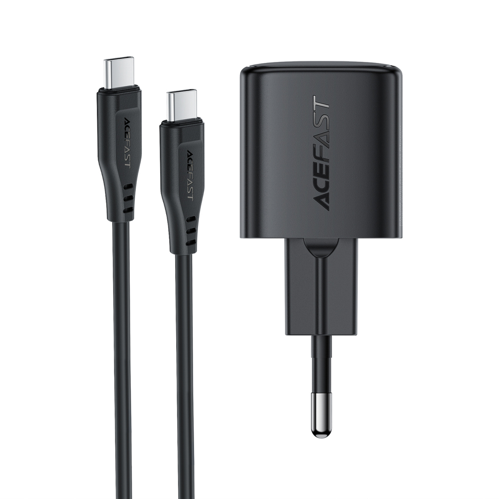 Sieťová nabíjačka Acefast A118 30 W GaN USB-C s káblom USB-C na USB-C 1,2 m – čierna – Obrázok 3