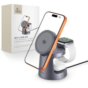 Magnetická bezdrôtová nabíjačka Tech-Protect QI2.2-25W-A48 3v1 – tmavomodrá