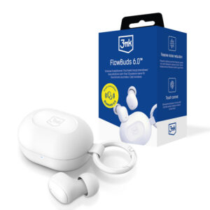 Bezdrôtové slúchadlá TWS 3mk FlowBuds 6.0 – biela
