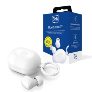 Bezdrôtové slúchadlá TWS 3mk FlowBuds 6.0 – biela