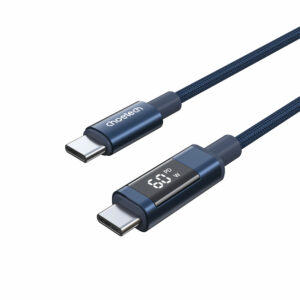 Kábel Choetech XCC-1068 PD 60W USB-C - USB-C s displejom 1.2 m – modrá