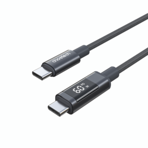 Kábel Choetech XCC-1068 PD 60W USB-C - USB-C s displejom 1.2 m – čierna