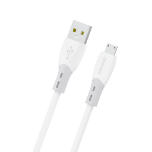 Kábel Dudao L25SM 3 A USB-A - micro USB s mäkký silikónový oplet 1 m – biela