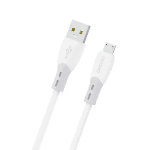 Kábel Dudao L25SM USB-A – micro USB 3 A s mäkkým silikónovým opletom 1 m – biela