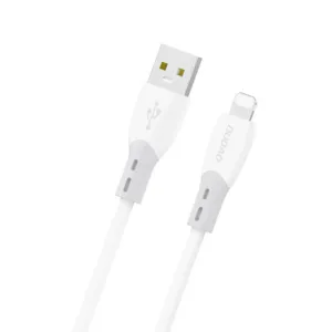 Kábel Dudao L25SL USB-A – Lightning 30 W s mäkkým silikónovým opletom 1 m – biela
