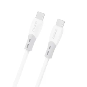 Kábel Dudao L25SC USB-C – USB-C 60 W s mäkkým silikónovým opletom 1 m – biela