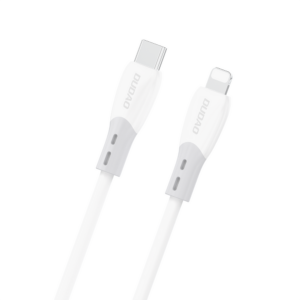 Kábel Dudao L25SX 30W USB-C - Lightning s Soft silikónový Braid 2m – biela