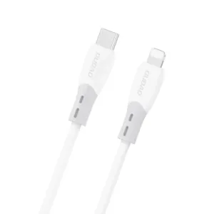 Kábel Dudao L25SX USB-C – Lightning 30 W s mäkkým silikónovým opletom 2 m – biela