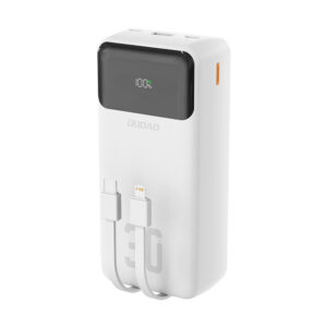 Powerbanka Dudao K15Max 30 000 mAh PD 22,5 W s káblami USB-C a Lightning – biela
