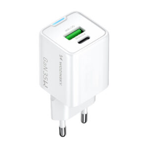 Sieťová nabíjačka Wozinsky WWC-35W GaN USB-A + USB-C – biela