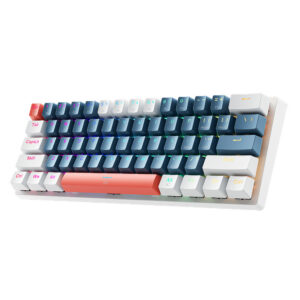 Klávesnica Machenike K500-B61 káblový mechanická herná s podsvietením Blue Switch – modro-biela