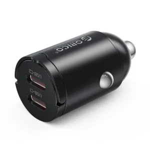 Nabíjačka do auta Orico MiniRing 30 W 2x USB-C – čierna