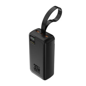 Powerbanka Wozinsky W8-W 30 000 mAh 30 W 2x USB-A a USB-C s baterkou – čierna