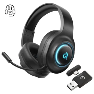 Slúchadlá QCY Heroad V200 Tri-Mode herná s 7.1 Sound, 240h batéria, a odnímateľný mikrofónom – čierna