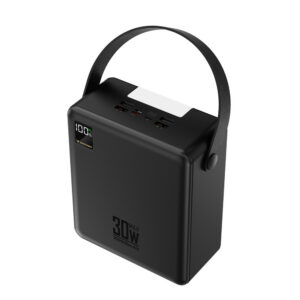 Powerbanka Wozinsky W8-B 100 000 mAh 30 W 2x USB-A a 2x USB-C s baterkou – čierna