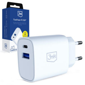 Nabíjačka 3mk FlowPower 30W 1A1C PD 3.0 QC4+ – biela
