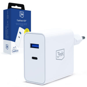 Nabíjačka 3mk FlowPower 45W 1A1C PD3.0 QC4+ – biela