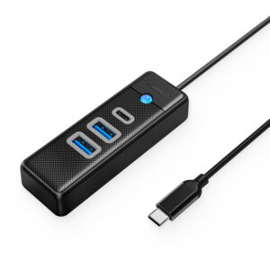 USB hub Orico PWC2U-C3 3-portový, 2x USB-A 3.0, 1x USB-C 3.0, 0,5 m – čierna