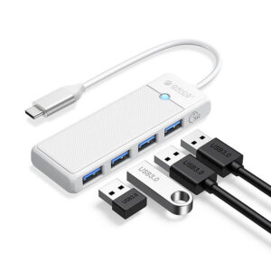 USB hub Orico PAPW4A-C3 4-port 4x USB-A 3.0 1 m – biela