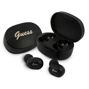 Bezdrôtové slúchadlá Guess GUTWST30BK TWS Bluetooth s dokovacou stanicou – čierna