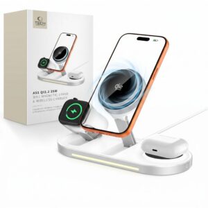 Bezdrôtová nabíjačka Tech-Protect A51 3v1 MagSafe Qi2.2 25 W – biela