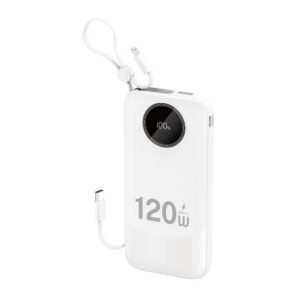 Powerbanka Dudao K13 10 000 mAh so zabudovaným káblom – biela