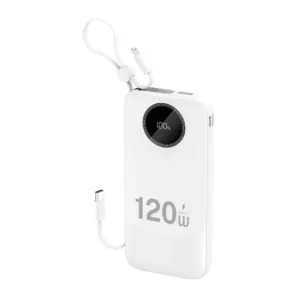 Powerbanka Dudao K13 10 000 mAh so zabudovaným káblom – biela