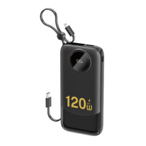 Powerbanka Dudao K13 10 000 mAh so zabudovaným káblom – čierna