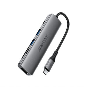 USB hub Acefast J18 USB-C 6-in-1 HDMI 4K 60Hz PD90W dokovacia stanica – sivá