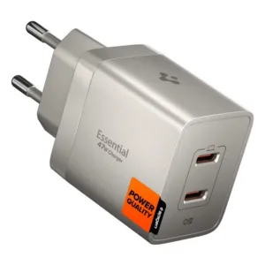 Sieťová nabíjačka Spigen Essential EE472EU-GAN 47 W, 2 porty – titánová