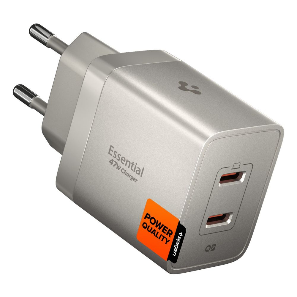 Nabíjačka Spigen Essential EE472EU-GAN 2-port 47W – titánová