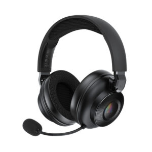Bezdrôtové slúchadlá Acefast H15 Bluetooth / 2.4 GHz / AUX herná s mikrofónom a RGB podsvietením – čierna