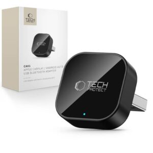 Adaptér Tech-Protect UltraBoost CA01 USB Bluetooth 5.4 pre Apple CarPlay / Android Auto – čierna