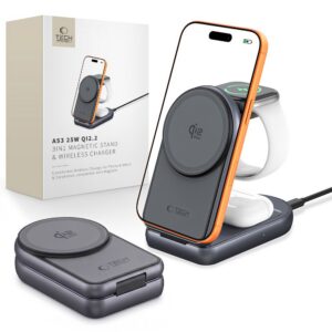 Bezdrôtová nabíjačka Tech-Protect A53 3v1 MagSafe Qi2.2 25 W – tmavosivá