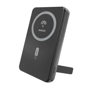 Magnetická powerbanka Dudao K14S+ 10 000 mAh 22,5 W USB-A + USB-C kompatibilná s MagSafe so stojanom – čierna
