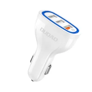 Nabíjačka do auta Dudao R7S 18 W 2,4 A 3x USB, Quick Charge 3.0 – biela