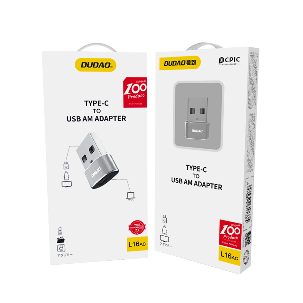 Adaptér Dudao L16AC USB-C na USB-A – čierna – Obrázok 5