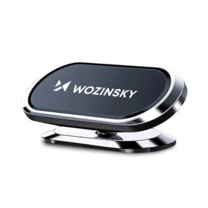 Samolepiaci magnetický držiak do auta Wozinsky na palubnú dosku, otočný o 360° (WMH-06) – strieborná