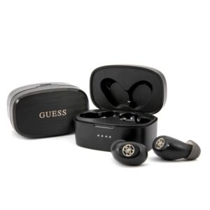 Bezdrôtové slúchadlá Guess GUTWSJL4GBK TWS Bluetooth s dokovacou stanicou, séria 4G – čierna