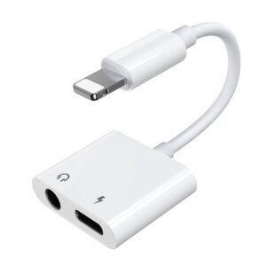 Adaptér Joyroom S-Y104 slúchadlo Lightning - Lightning / mini jack 3.5mm – biela