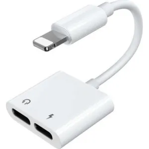 Adaptér pre slúchadlá Joyroom S-Y104 Lightning na 2x Lightning – biela