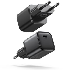 Rýchla sieťová nabíjačka Joyroom L-P202 USB-C 20 W PD, QC 3.0, AFC – čierna