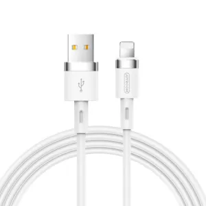 Dátový kábel Joyroom N2 z tekutého silikónu USB-A – Lightning 2,4 A 1,2 m – biela