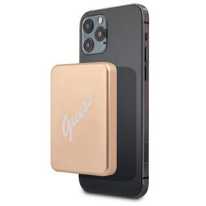 Indukčná powerbanka Guess GUPBMSVSLG MagSafe 5 W 3000 mAh – zlatá