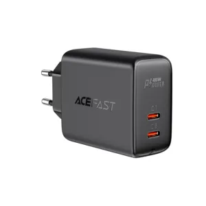 Sieťová nabíjačka Acefast A9 2x USB-C 40 W, PPS, PD, QC 3.0, AFC, FCP – čierna