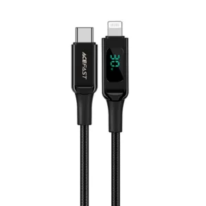 Kábel Acefast MFi USB-C – Lightning 1,2 m, 30 W, 3 A (C6-01) – čierna